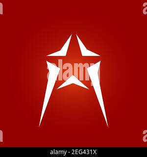 Abstract Star icon vector isolated on red background. Vector illustration EPS.8 EPS.10 Stock Vector