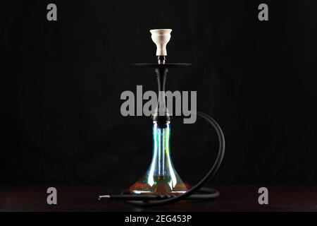 New hookah isolated on black background, copy space Stock Photo