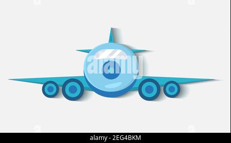 airplane front view vector illustration in flat style Stock Vector