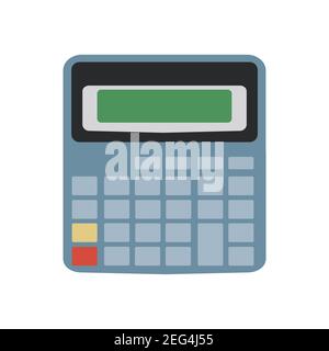 Calculator mathematic finance icon with button vector illustration display. Business calculator office symbol isolated white. Financial electronic sig Stock Vector