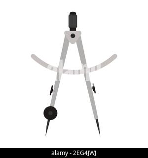 Compass divider drafting design tool vector illustration architect icon. Geometry engineering compass divider equipment instrument drafting drawing. M Stock Vector