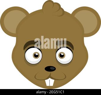 Vector illustration of the face of a mouse cartoon Stock Vector