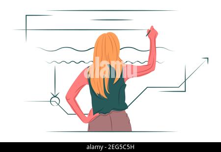 Vector analytics in shadow of sharp lines style Stock Vector