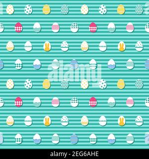 Colorful Easter egg seamless pattern for backgrounds, gift wrapping paper, digital scrapbooks etc. Stock Vector