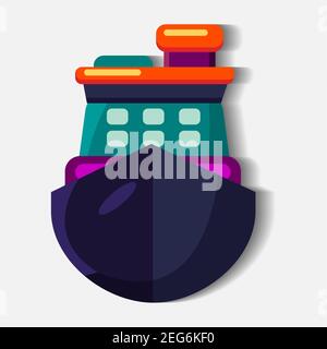ship front view vector illustration in flat style Stock Vector