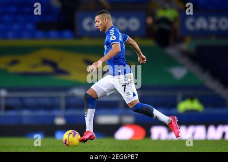 Liverpool, United Kingdom, 17th February 2021. Everton's Richarlison. Credit: Anthony Devlin/Alamy Live News Stock Photo