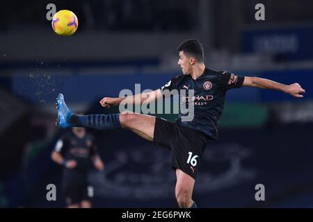 Liverpool, United Kingdom, 17th February 2021. Manchester City's Rodri. Credit: Anthony Devlin/Alamy Live News Stock Photo