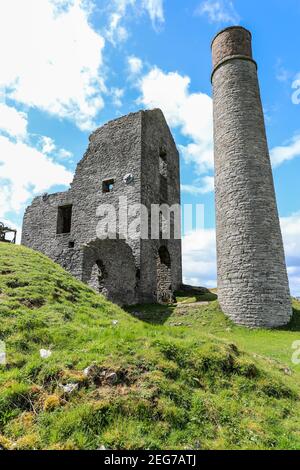 The Engine House at Magpie Mine, a well-preserved disused lead mine, Sheldon, Derbyshire, England, UK Stock Photo