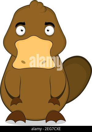 Vector illustration of a cute platypus cartoon Stock Vector