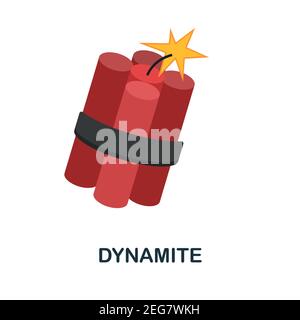 Dynamite flat icon. Color simple element from weapon collection. Creative Dynamite icon for web design, templates, infographics and more Stock Vector
