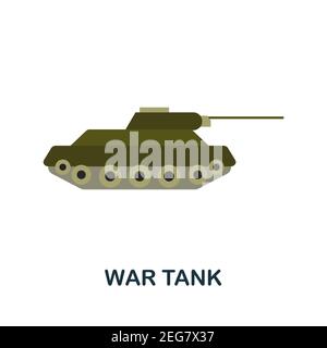 War Tank flat icon. Color simple element from weapon collection. Creative War Tank icon for web design, templates, infographics and more Stock Vector