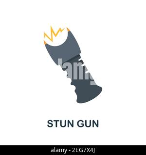 Stun Gun flat icon. Color simple element from weapon collection. Creative Stun Gun icon for web design, templates, infographics and more Stock Vector
