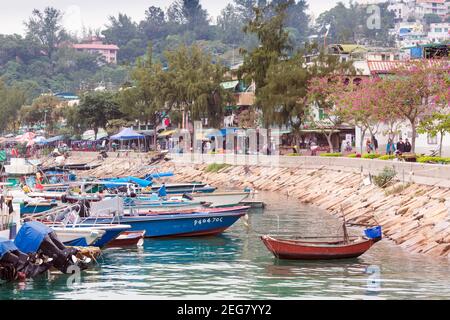 Cheung Chau island near Hong Kong, China.  The harbour. Stock Photo