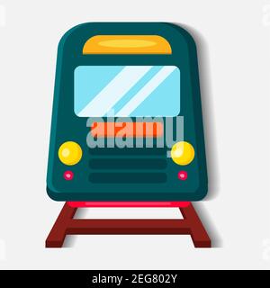 train front view vector illustration in flat style Stock Vector