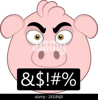 Cartoon Angry Pig Stock Vector Image & Art - Alamy