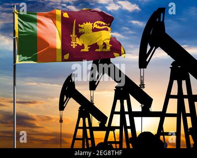 Sri Lanka oil industry concept, industrial illustration - rising up ...