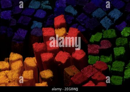 colored group of wooden sticks Stock Photo