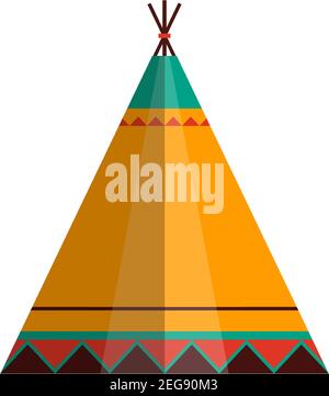 Indian teepee wigwam tent vector isolated on white Stock Vector