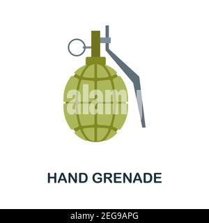 Hand Grenade flat icon. Color simple element from weapon collection. Creative Hand Grenade icon for web design, templates, infographics and more Stock Vector