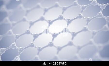 Graphene is composed of carbon atoms distributed in hexagonal pattern. Graphene based nanotechnology. Stock Photo