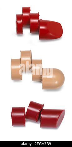 Lipstick bullets chopped Stock Photo