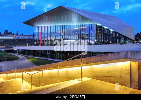 Lausanne, Switzerland - January 7, 2021 - Innaugurated in 2014, the SwissTech Convention Center of the Swiss Federal Institute of Technology Lausanne Stock Photo