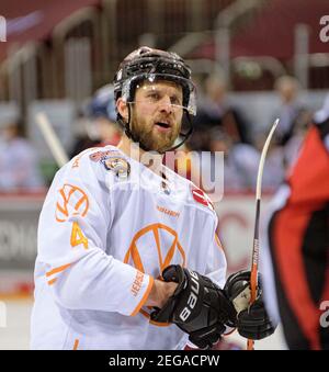 Dusseldorf, Deutschland. 16th Feb, 2021. Garrett FESTERLING (WOB) ice hockey 1st Bundesliga, DEL Group North matchday 18, Duesseldorfer EG (DEG) - Grizzlys Wolfsburg (WOB) 1: 2 OT, on February 16, 2021 in Duesseldorf/Germany Â | usage worldwide Credit: dpa/Alamy Live News Stock Photo