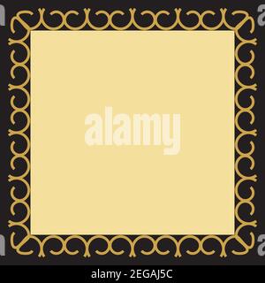 A golden text box frame background image. Stock Vector