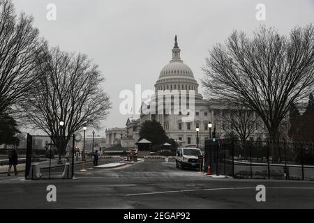 Bethesda, USA. 18th Feb, 2021. The U.S. Capitol is seen on Thursday, February 18, 2021, in Washington, DC. (Photo by Oliver Contreras/Sipa USA) Credit: Sipa USA/Alamy Live News Stock Photo