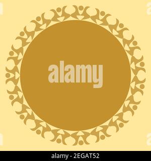 An abstract golden circle pattern background image. Stock Vector