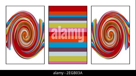triptych colourful abstract images - rainbow colours coloured colourful Stock Photo