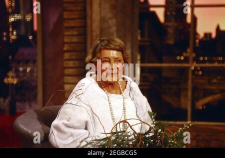 Harald-Schmidt-Show, Unterhaltungstalkshow, Deutschland 1995 - 2003, Gaststar: Schauspielerin Maria Schell Stock Photo