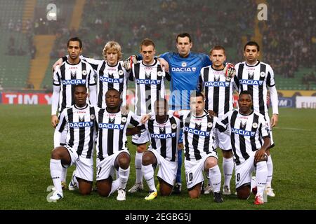Udinese team group line-up before the the UEFA Champions League Stock