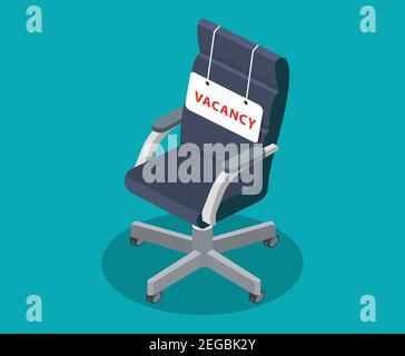 Office workplace chair with quote on paper Stock Vector