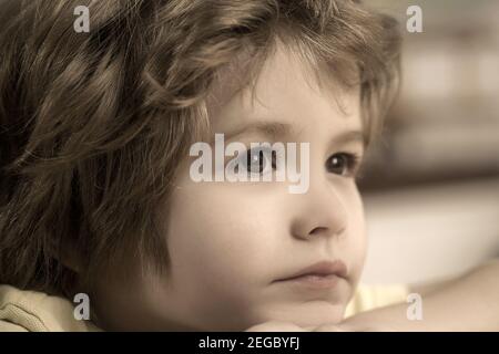Close up portrait of cute little boy. Stock Photo