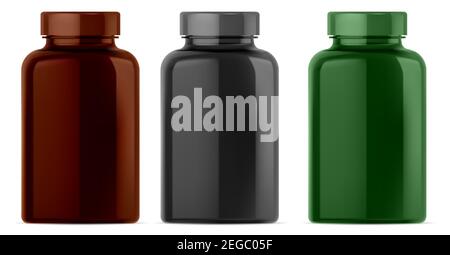 White Plastic Supplement Bottles Sport Jar Whey Protein Powder Vitamin  Stock Vector by ©sergiibaibak 388527900