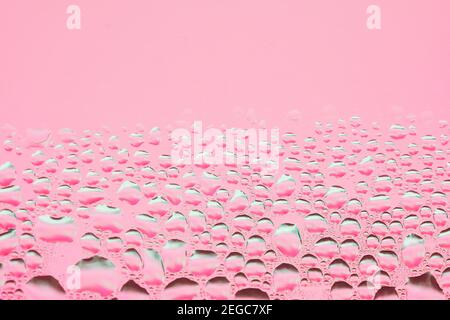 Condensation on the window. Fine drops of water on a pane of glass Stock Photo