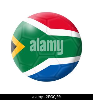 Republic of South Africa soccer ball football illustration isolated on white with clipping path 3d illustration Stock Photo