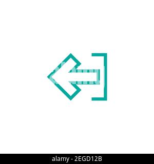 Exit or logout, log off icon. Isolated on white. blue left squared arrow with bracket. Sign out icon. Profile, user sign. Arrow in box. quit, export, Stock Vector
