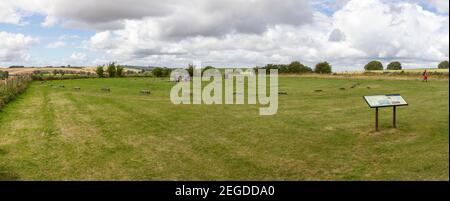 Panoramic view of Woodhenge ceremonial monument, Wiltshire, England. Stock Photo