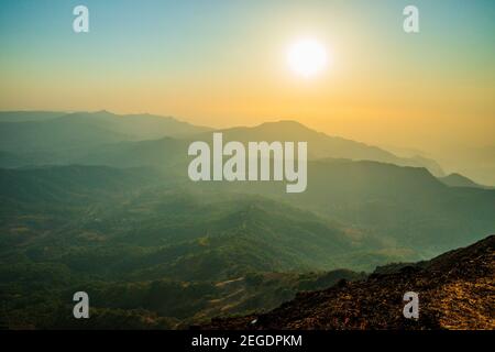 Various views od the western ghats from Mahabaleshwar Stock Photo