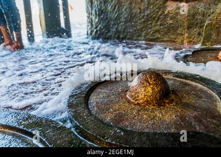 Gangeshwar mahadev shiva temple, Diu Stock Photo