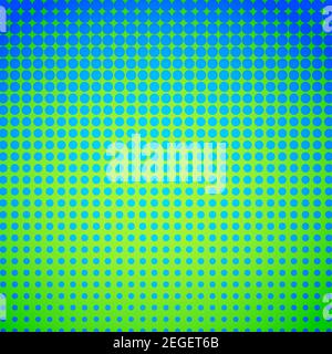 Pop art colorful comics book magazine cover. Polka dots green and blue background. Cartoon funny retro pattern mock up. Vector halftone illustration Stock Vector
