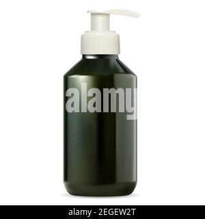 Pump bottle. Cosmetic soap packaging template. Realistic vector container illustration Stock Vector