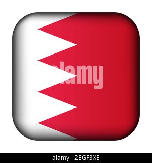 Glass light ball with flag of Bahrain. Squared template icon. National symbol. Glossy realistic cube, 3D abstract vector illustration highlighted. Big Stock Vector