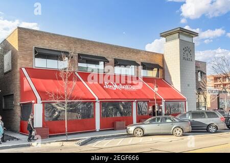 Lou Malnati's Pizza is a famous Chicago-style pizza restaurant chain in Illinois, mostly known for their dish pizza. Stock Photo