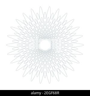 Vector round Guilloche elements for certificate or diploma. Blue frame Stock Vector