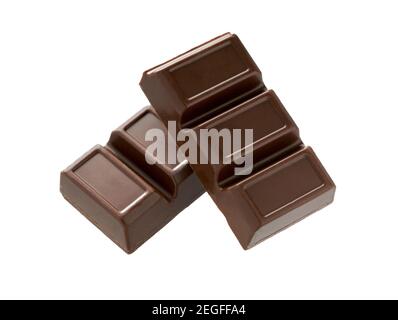 Chocolate  bar with chocolate filling isolated on white background. Candy bar. Stock Photo