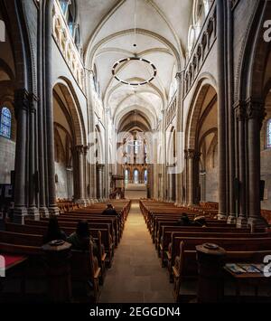 St Pierre Cathedral Interior  - Geneva, Switzerland Stock Photo