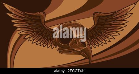 bird skull with wings vector illustration design Stock Vector